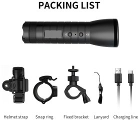 Kamera senter (senter LED) resolusi FULL HD + sudut 120° dengan ketahanan air IPX6 + dudukan