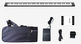 Digitální piano přenosné skládací 130cm + 88 kláves + BT + Li-ion + Stereo reproduktory