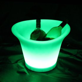 Seau à glace LED pour boissons - Eclairage RVB - 8 modes de couleurs + télécommande + IP44