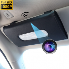 Taskurätikuhoidja – spiooni peidetud kaamera autos + WiFi + FULL HD 1080P