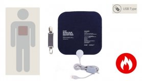 Electric heated pad for clothes 20x20cm for USB heating up to 50°C - 100% suede