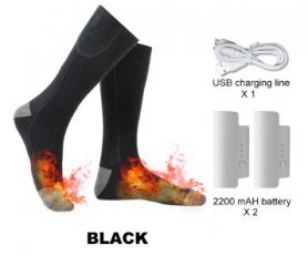 Beheizte Thermosocken elektrisch - 3 Temperaturstufen mit 2x2200mAh Batterie