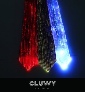 GLUWY svietiaca kravata - LED multifarebná