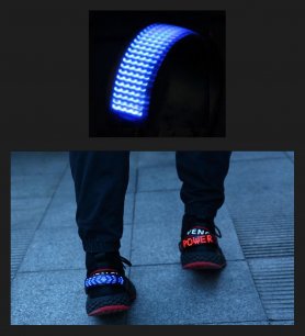 Afișaj LED cu benzi de pantofi - ALBASTRU