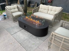 Windschutz für Kamin - oval