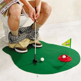 Гульня ў туалетны гольф - міні-гольф з туалетам