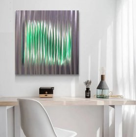 3D metāla sienas māksla — unikālas metāla gleznas — LED fona apgaismojums RGB 20 krāsu — svītras 50 x 50 cm