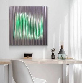 Arte de parede de metal 3D - pinturas de metal exclusivas - luz de fundo LED RGB 20 cores - Listras 50x50cm