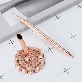 Metal pen - with elegant stylish holder for the office desk set