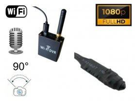 Micro miniature pinhole camera FULL HD 90° angle + audio - Wifi DVR module para sa live na pagsubaybay