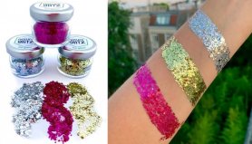 Trblietavý prach na telo - glitrové lesklé ozdoby na tvár a vlasy - Glitter 3x 10g MIX GLAMOUR