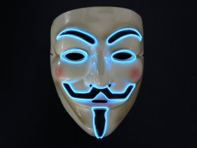 Neónové masky Anonymous - Modrá