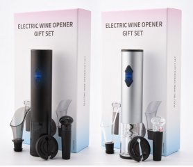 Set de regalo de vino de lujo 4 in1 abridor de vino eléctrico + aireador + vertedor + cortador de aluminio