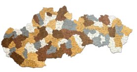 स्लोवाकिया का शहरों के साथ मानचित्र - लकड़ी की दीवार 3D/2D स्लोवाक दीवार पर मानचित्र