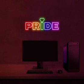 3D neon LED sign on the wall multicolor - PRIDE 50 cm