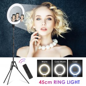 Đèn vòng có chân đế (giá ba chân) 72 cm đến 190 cm - Đèn LED selfie tròn đường kính 45 cm