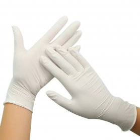 Sarung tangan karet nitril perlindungan terhadap bakteri dan virus - Putih