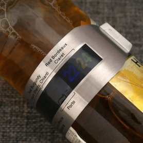 Termómetro de vino con tira de acero - termómetro para botellas de vino