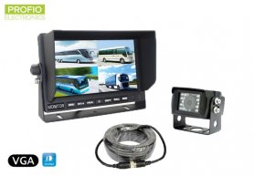 VGA cúvací set 7" LCD monitor + 1x vodeodolná kamera s uhlom 150°