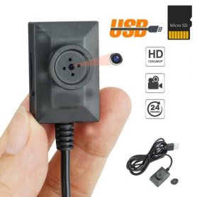 Camera cu buton mini 3x2x1cm cu rezoluție HD și alimentare USB