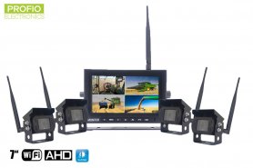 Zestaw kamer cofania WiFi z bezprzewodowym monitorem AHD - 1x monitor AHD 7 "+ kamera 4x HD