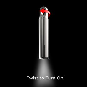 Mini LED flashlight as a keychain from stainless steel