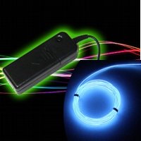 Party-Neon Draht 2,3 mm + El Inverter 2x 1,5 V AA Set