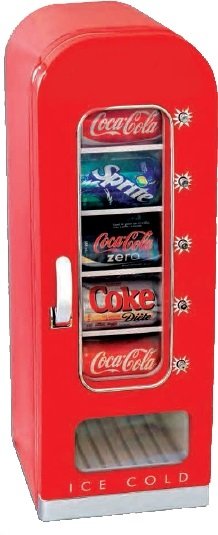 Retro refrigerator in the style of the vending machine with capacity 18L /10 cans