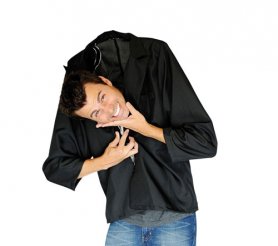 Costume d'Halloween - une tête tombant