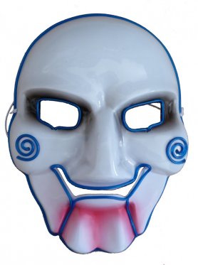 Neoninė kaukė SAW - mėlyna