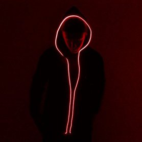 Led világító Hoodie - piros