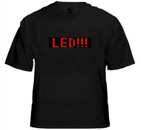 LED-T-shirt med scrooling display - röd