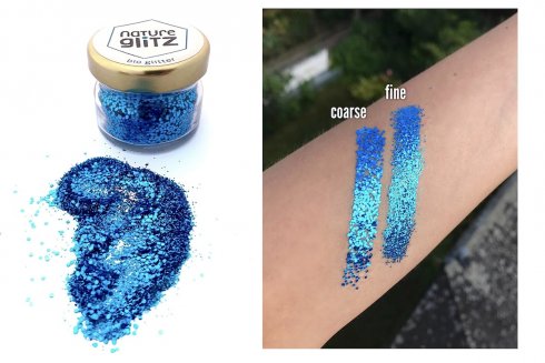 Glitzerpulver – Funkelnde, biologisch abbaubare Staubdekorationen für Körper, Haare und Bart – 10 g (blau)