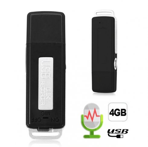 Grabadora de voz espía - en llave USB con memoria de 4GB