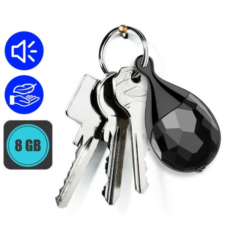 Schlüsselanhänger-Diktiergerät – versteckte geheime Tonaufnahme + 8 GB Speicher + Tonerkennung