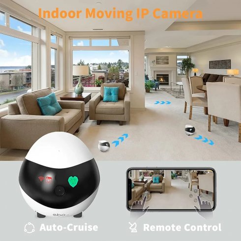 Robot camera Ebo - Cameră Spy Security FULL HD cu Wifi / P2P cu IR - Enabot EBO SE