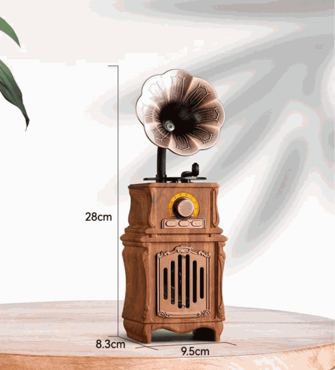 木製ラジオ - Bluetooth + FM/AM/AUX/USB ディスク/Micro SD 搭載の