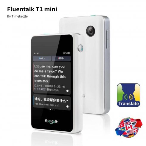 Fluentalk T1 Mini - cestovný prekladač 36 jazykov/88 akcentov + 39 jazykov foto preklad + 13 jazykov OFFLINE