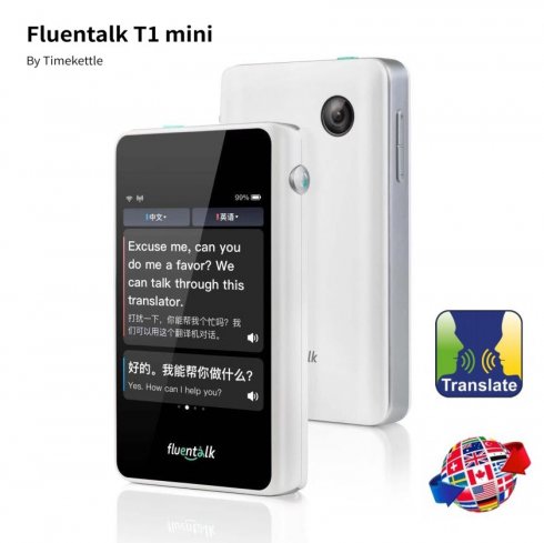 Fluentalk T1 Mini - travel translator 36 languages/88 accents + 39 languages photo translation + 13 languages OFFLINE