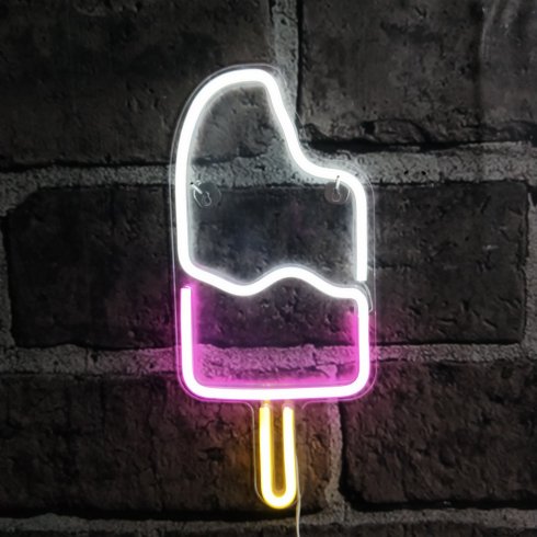Neoniniai šviesos ženklai ICE CREAM reklamai