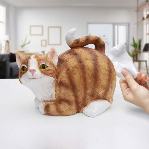 Cat tissueholder - (serviett harpiksholder)