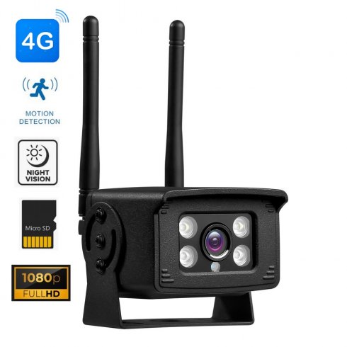 4G IP „Full HD“ kamera su naktiniu matymu iki 20 m ir judesio aptikimu + IP66 apsauga + P2P