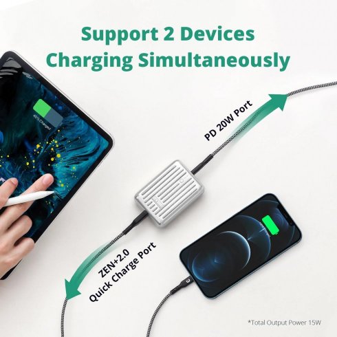 Draagbare oplader SuperMini Powerbank 10000 mAh - USB-A + USB-C