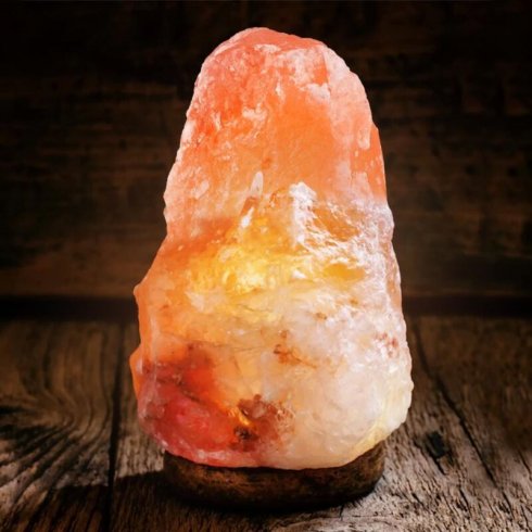 Lámpara de sal - Bombilla eléctrica de roca de sal de cristal del Himalaya (hecha a mano)