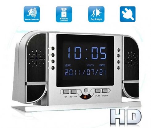 Câmera despertador com LCD + detecção de movimento + 8 LED IR