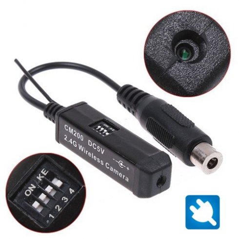 Mini câmera espiã sem fio com receptor USB