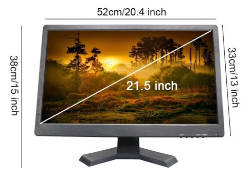 Монітор BNC 21,5" LCD з 1920x1080px + HDMI/VGA/AV/USB/BNC вхід ...