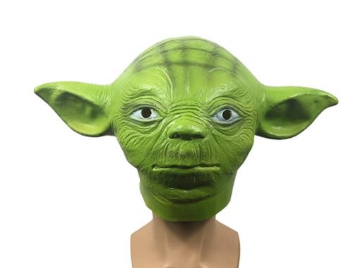 Topeng muka Yoda - untuk kanak-kanak dan orang dewasa untuk Halloween atau karnival