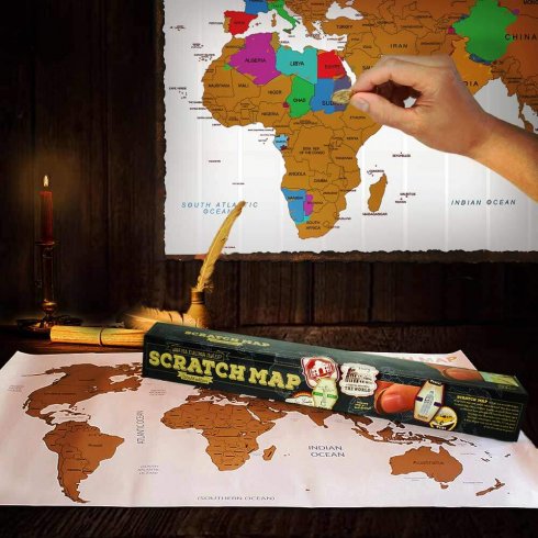Raspe o mapa do mundo - tamanho 88x55 cm