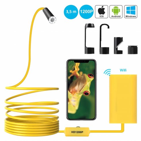 HD endoscope with LED light and WiFi with long goose neck up to 5m